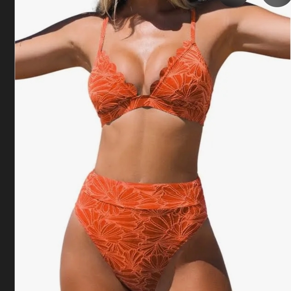 Cupshe Pink Lace Bikini Set
